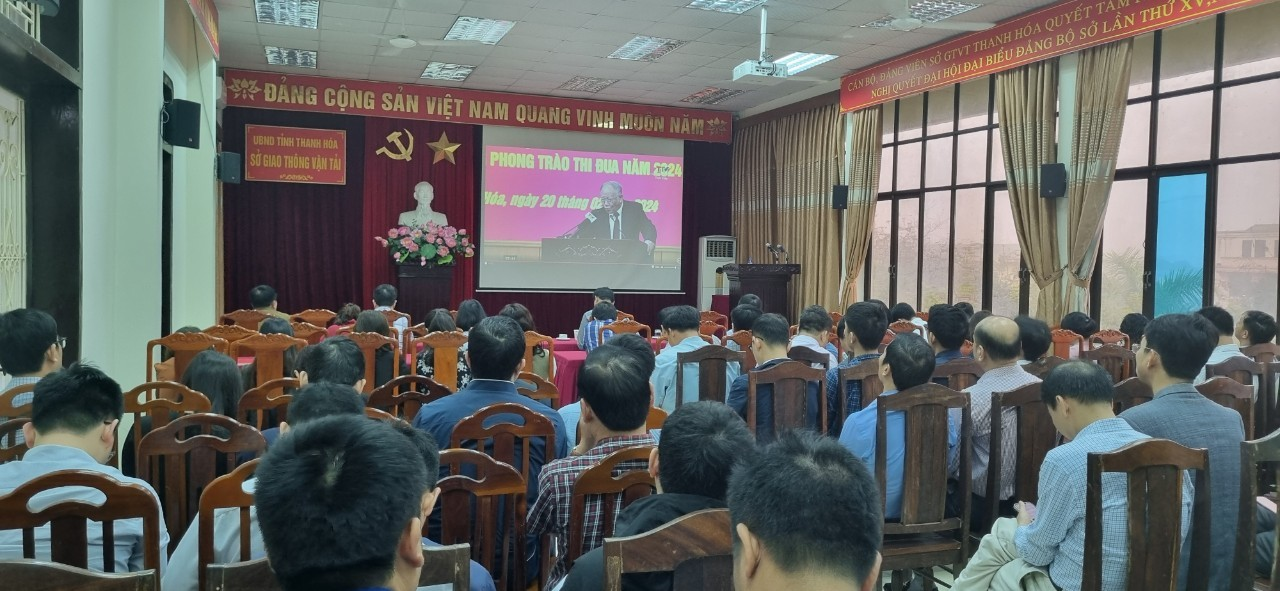 Đảng bộ Sở GTVT tham gia Hội nghị trực tuyến toàn tỉnh nghiên cứu, quán triệt chuyên đề về học tập và làm theo tư tưởng, đạo đức, phong cách Hồ Chí Minh và phát động phong trào thi đua năm 2024
