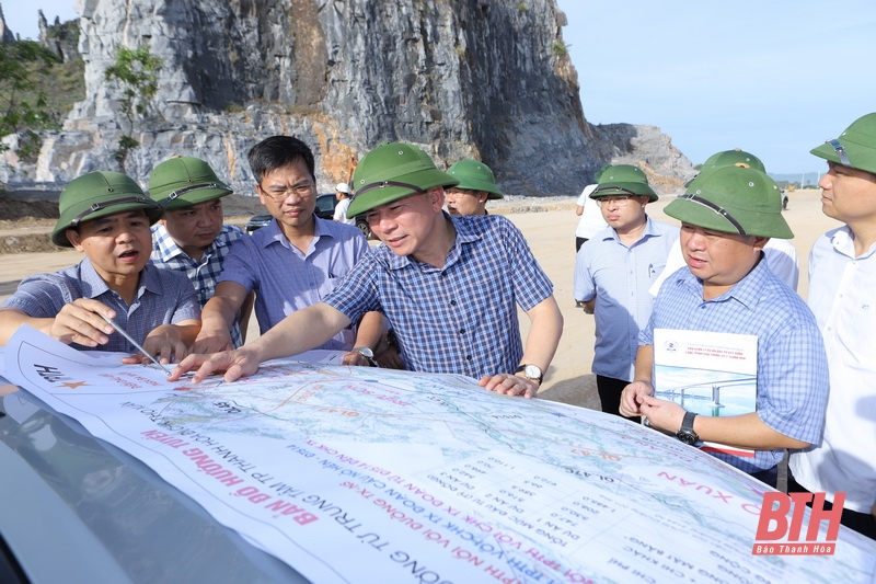 Thanh Hóa: Lãnh đạo tỉnh kiểm tra tiến độ tuyến đường từ TP Thanh Hóa nối với Cảng hàng không Thọ Xuân